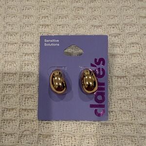 Claire's Gold Hoop Nugget Earrings for Sensitive Ears
